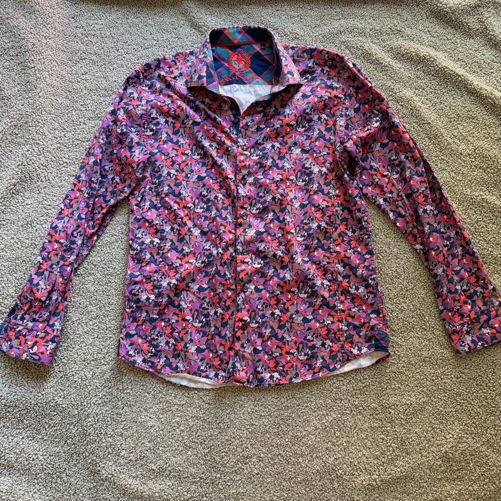 Au Noir Men’s Button Down Shirt Tavarone Purple Red FW19 Size 4 / Large